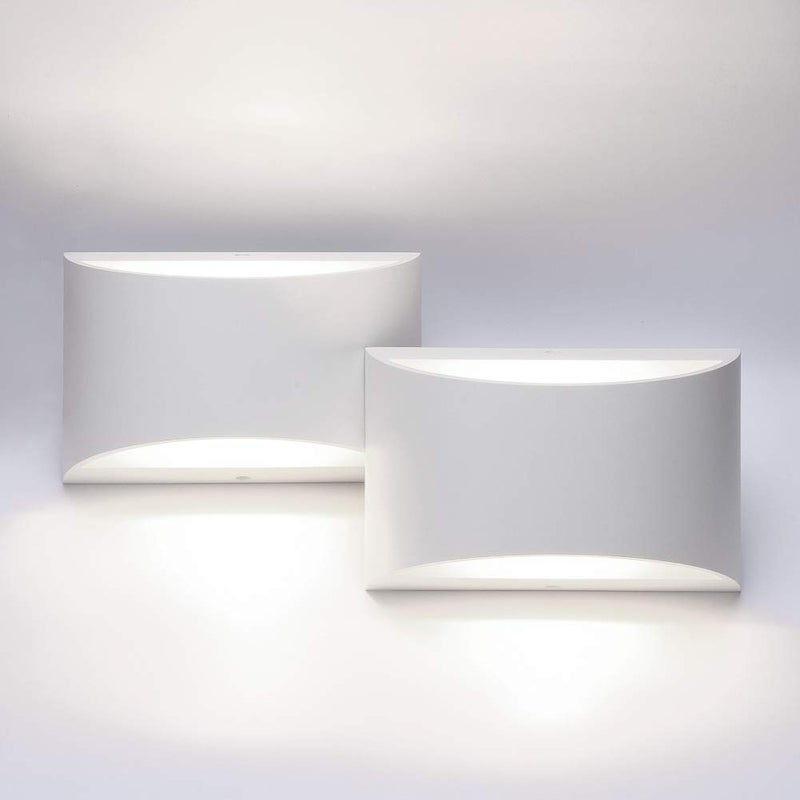 Aipsun Indoor Aluminum Modern LED Wall Sconce Hardwired Interior Wall Lights Set of 2 Up and Down Wall Mount Light for Living Room Bedroom Hallway Corridor Cool White 6000K(with G9 Bulbs) - Image 1